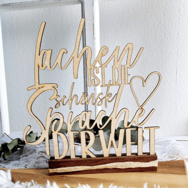 SVG Laserdatei Klötzchenschrift Klötzchen "Lachen ist die schönste Sprache der Welt" SVG Datei – Bild 4
