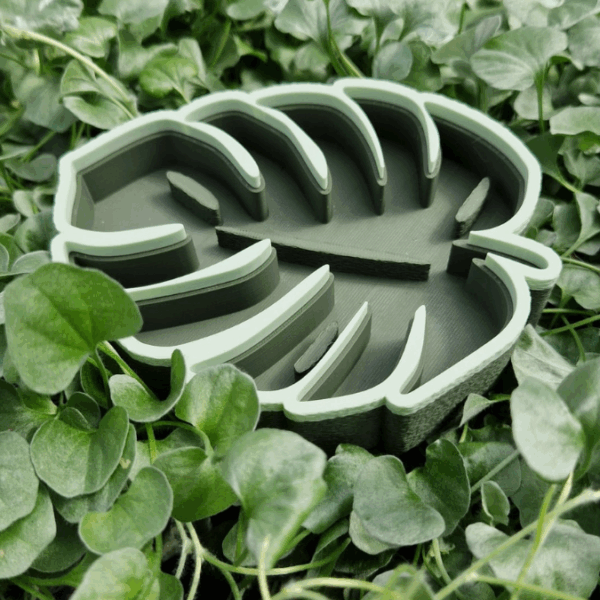 STL 3D Druck Datei Insektentränke Monstera Blatt für 8mm & 10mm Stäbe Bienentränke Schmetterlingtränke Garten Blumentopf Bambu Sommer – Bild 11
