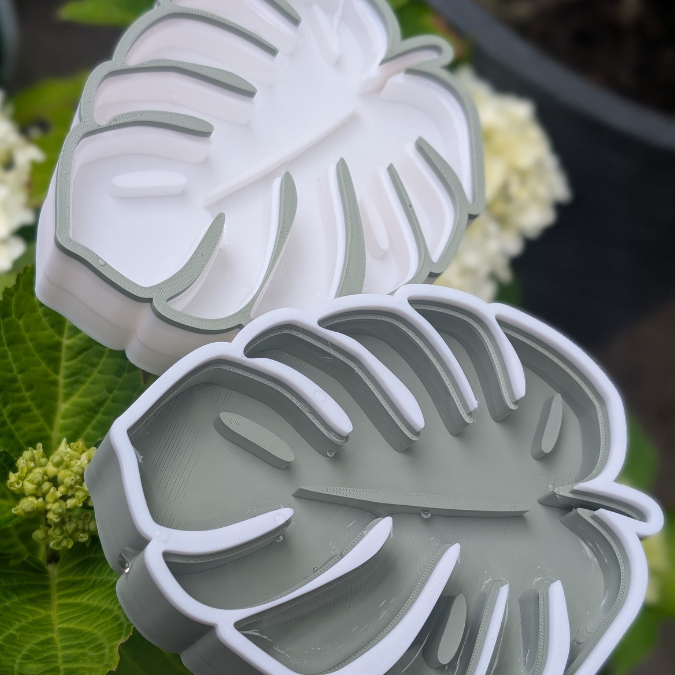 STL 3D Druck Datei Insektentränke Monstera Blatt für 8mm & 10mm Stäbe Bienentränke Schmetterlingtränke Garten Blumentopf Bambu Sommer – Bild 12