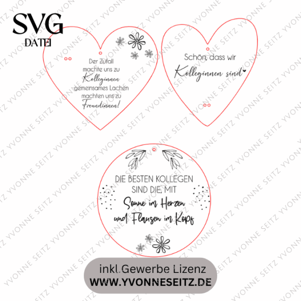 SVG Datei 3 Designs Schilder Kollegen Lieblings Kollegin Arbeitskollegen Abschied Kollege Arbeit Büro Holzscheibe – Bild 2