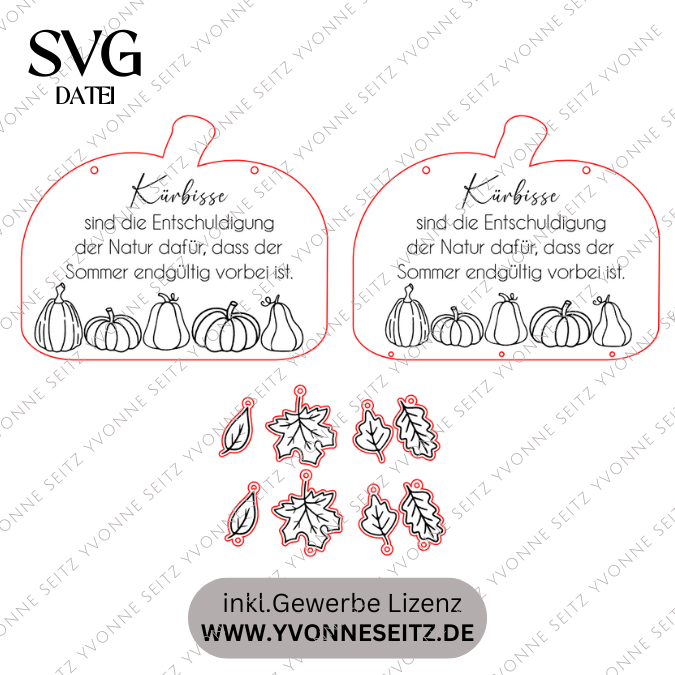 SVG Datei Herbst Deko Türdeko Wanddeko Kürbisse ink Anhänger Blätter Laserdatei Herbstzauber Herbstliebe Herbstvibes – Bild 2