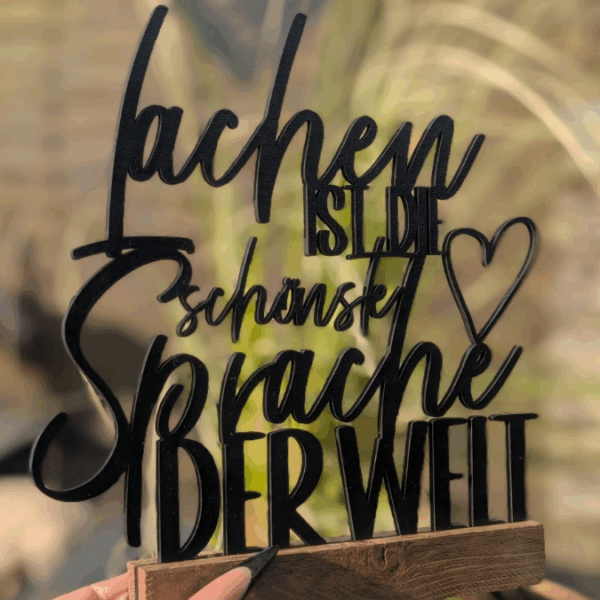 SVG Laserdatei Klötzchenschrift Klötzchen "Lachen ist die schönste Sprache der Welt" SVG Datei – Bild 12