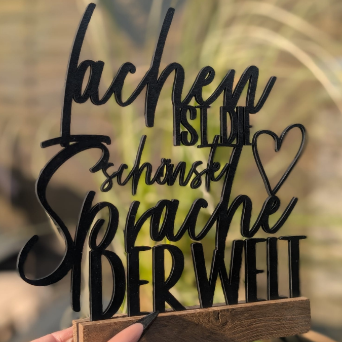 SVG Laserdatei Klötzchenschrift Klötzchen "Lachen ist die schönste Sprache der Welt" SVG Datei – Bild 12