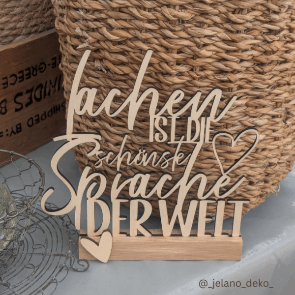 SVG Laserdatei Klötzchenschrift Klötzchen "Lachen ist die schönste Sprache der Welt" SVG Datei – Bild 13