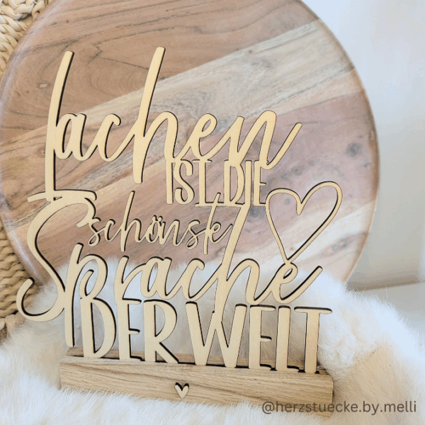SVG Laserdatei Klötzchenschrift Klötzchen "Lachen ist die schönste Sprache der Welt" SVG Datei – Bild 5