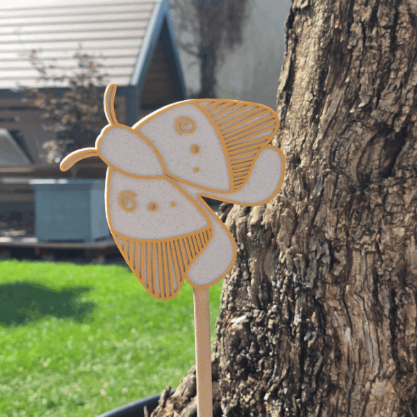 3D Druck Datei STL Gartenstecker Motte Schmetterling Pflanzen Homedecor Outdoor Deko Beetstecker Pflanzenstecker für 8mm & 10mm Stäbe Bambu – Bild 5