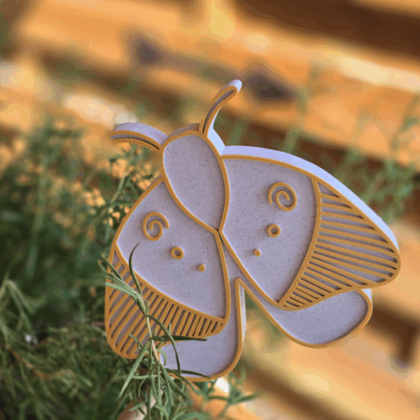 3D Druck Datei STL Gartenstecker Motte Schmetterling Pflanzen Homedecor Outdoor Deko Beetstecker Pflanzenstecker für 8mm & 10mm Stäbe Bambu – Bild 6