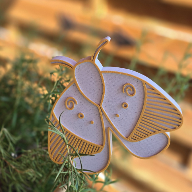 3D Druck Datei STL Gartenstecker Motte Schmetterling Pflanzen Homedecor Outdoor Deko Beetstecker Pflanzenstecker für 8mm & 10mm Stäbe Bambu – Bild 6