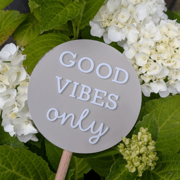STL 3D Druck Datei Gartenstecker UND Schild zum aufhängen "Good vibes only" Statement Beetstecker Pflanzenstecker für 8mm & 10mm Stäbe Bambu – Bild 6