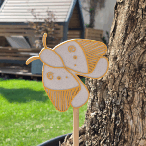 STL 3D Druck Datei Gartenstecker Motte Schmetterling Pflanzen Homedecor Outdoor Deko Beetstecker Pflanzenstecker für 8mm & 10mm Stäbe Bambu