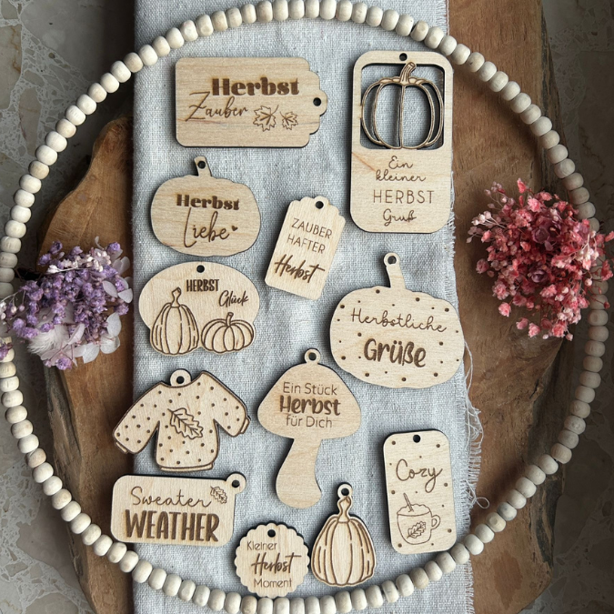 SVG Laserdatei Geschenkanhänger Herbst Kürbis Pilz Sweater weather Etiketten Tags SVG-Datei – Bild 3