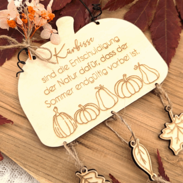 SVG Datei Herbst Deko Türdeko Wanddeko Kürbisse ink Anhänger Blätter Laserdatei Herbstzauber Herbstliebe Herbstvibes – Bild 7