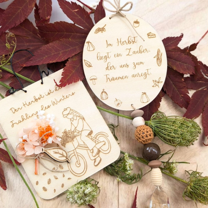 SVG Datei 2 Designs Schilder Holzscheiben Herbst Laserdatei Fahrrad Herbstzauber Herbstliebe Herbstvibes – Bild 4