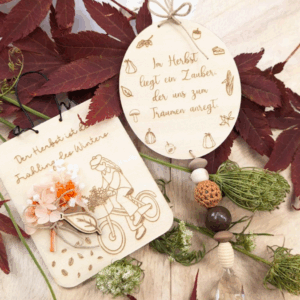SVG Datei 2 Designs Schilder Holzscheiben Herbst Laserdatei Fahrrad Herbstzauber Herbstliebe Herbstvibes