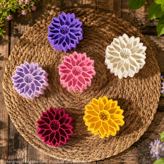 STL 3D Druck Datei Insektentränke Blume in 2 Größen jeweils für 8mm und 10mm Stäbe Bienentränke Schmetterlingtränke Garten Beet Blumentopf 3D-Druck Datei – Bild 3
