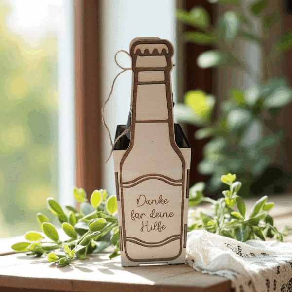 SVG Laserdatei 3 mm & 4mm Geschenkbox für Bier Bierflasche Flaschenbox Geschenkidee Männer Bier SVG Datei – Bild 12