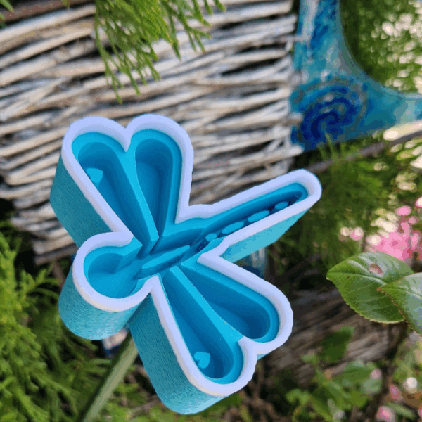 STL 3D Druck Datei Insektentränke Libelle für 8mm & 10mm Stäbe Bienentränke Schmetterlingtränke Garten Blumentopf Bambu Sommer – Bild 16