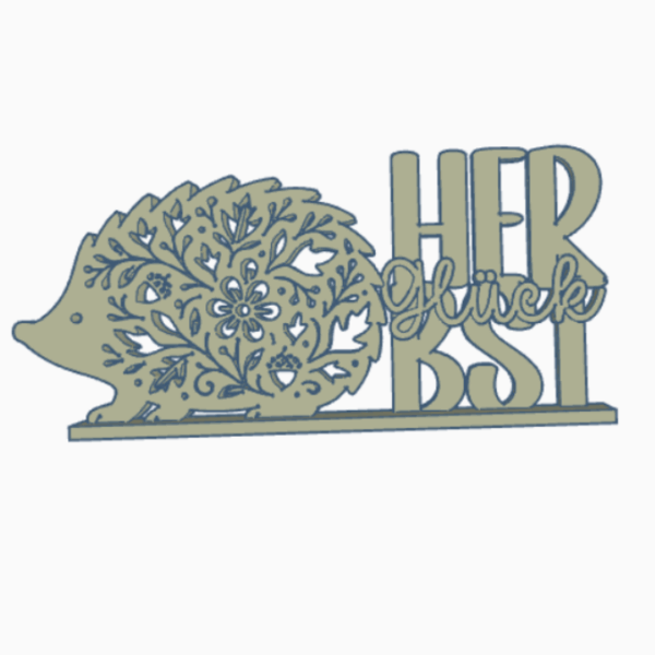 STL 3D Druck Datei Herbst Igel Herbstglück Herbstdeko Floral Herbstblumen Aufsteller Geschenkidee – Bild 2