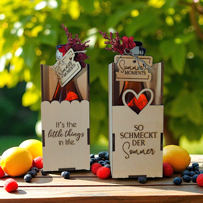 SVG Laserdatei 3 mm & 4mm Geschenkbox für kleine Lillet Aperol Flaschen Flaschenbox Summermoments Little Things Spritztour SVG Datei – Bild 3