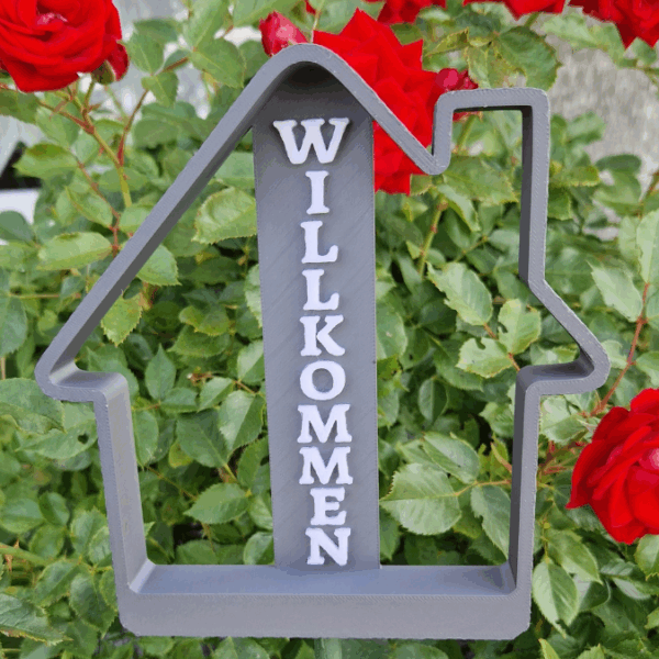 STL 3D Druck Datei Gartenstecker 4er Set Willkommen Häuser Haus Home sweet Home Statement Beetstecker Pflanzenstecker für 8mm & 10mm Stab – Bild 8