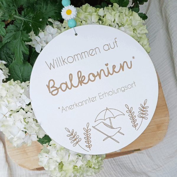 SVG Laserdatei 4er Set Holzscheiben Balkon Balkonien Lieblingsplatz Blumen Gravur SVG Datei – Bild 24