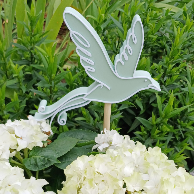 3D Druck Datei STL Gartenstecker Vogel Vögel Pflanzen Homedecor Outdoor Deko Beetstecker Pflanzenstecker für 8mm & 10mm Stäbe Bambu