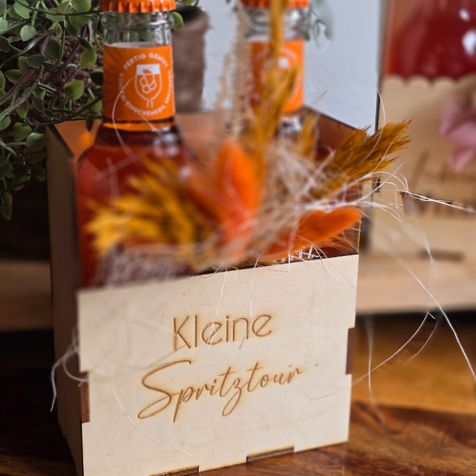 SVG Laserdatei 3 mm & 4mm Geschenkbox für 2 kleine Lillet Aperol Flaschen Flaschenbox Summermoments Little Things Spritztour SVG Datei – Bild 9