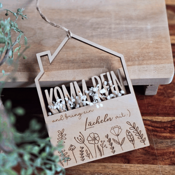 6 Designs Häuser zum füllen mit Blumen oder Geld Zuhause Heimat Home Freundschaft Deko Danke SVG Laserdatei Lasercut – Bild 5