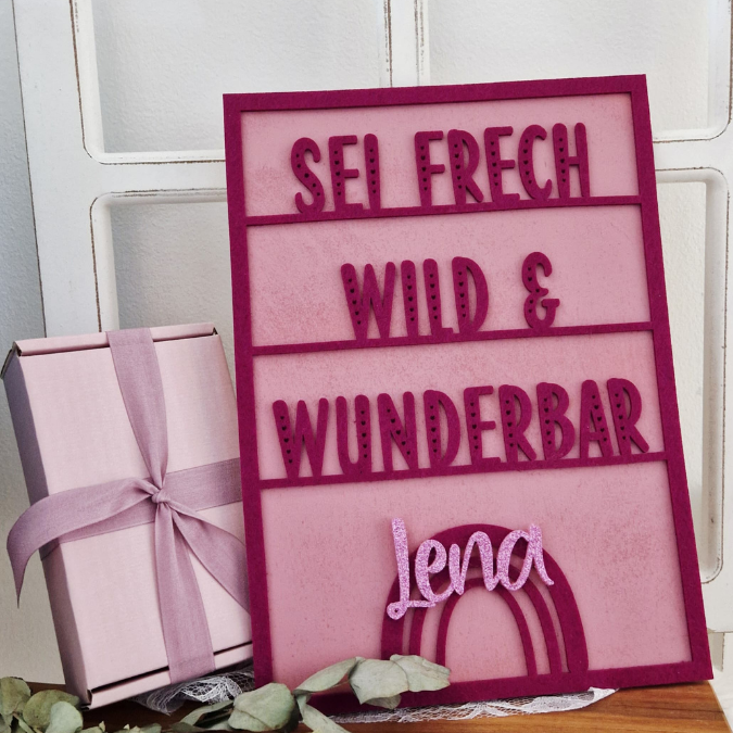 SVG Laserdatei Wanddeko Wandbilder Wandbild Rahmen Sei frech wild und wunderbar Kinderzimmerdeko SVG Datei – Bild 11