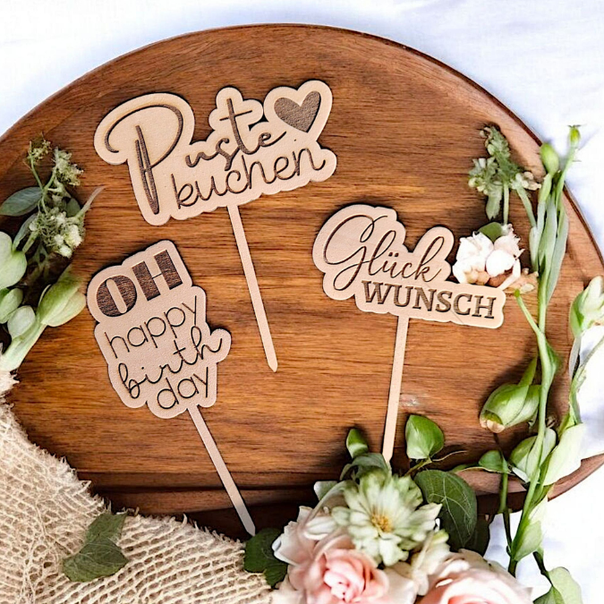 SVG Laserdatei Caketopper Geburtstag Gute Laune Mix Positive Good vibes inklusive Zahlen Kuchenstecker Pflanzenstecker SVG Datei – Bild 3