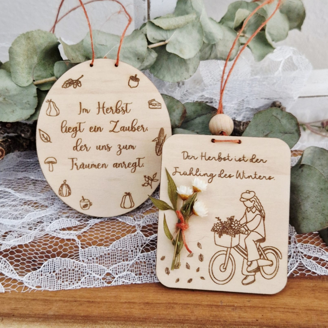 SVG Datei 2 Designs Schilder Holzscheiben Herbst Laserdatei Fahrrad Herbstzauber Herbstliebe Herbstvibes – Bild 9