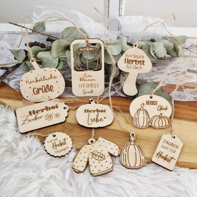 SVG Laserdatei Geschenkanhänger Herbst Kürbis Pilz Sweater weather Etiketten Tags SVG-Datei – Bild 12