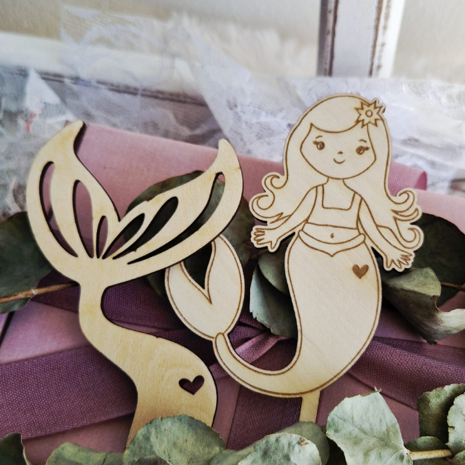 SVG Laserdatei Caketopper Geburtstag Meerjungfrau Mermaid Ocean Meer Muscheln Unterwasserwelt Kuchenstecker Pflanzenstecker SVG Datei – Bild 11