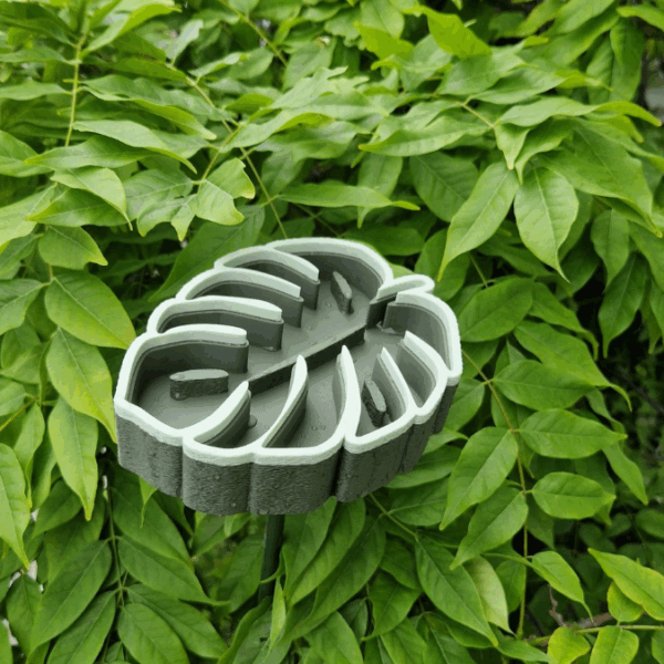 STL 3D Druck Datei Insektentränke Monstera Blatt für 8mm & 10mm Stäbe Bienentränke Schmetterlingtränke Garten Blumentopf Bambu Sommer – Bild 6