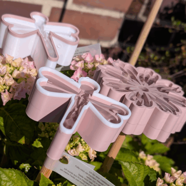 STL 3D Druck Datei Insektentränke Blume Blümchen Blatt für 8mm & 10mm Stäbe Bienentränke Schmetterlingtränke Garten Blumentopf Bambu Sommer – Bild 6
