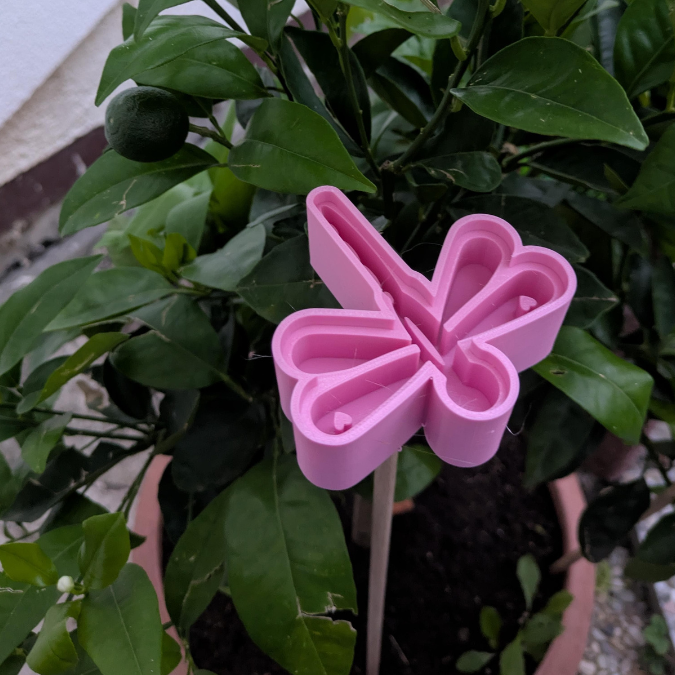 STL 3D Druck Datei Insektentränke Libelle für 8mm & 10mm Stäbe Bienentränke Schmetterlingtränke Garten Blumentopf Bambu Sommer – Bild 7