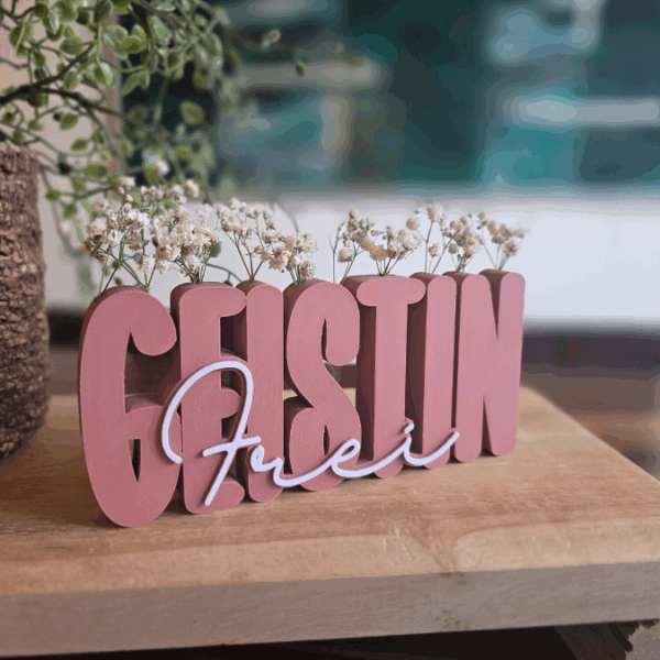STL 3D Druck Datei 2er Set Schriftzüge Freigeist Freigeistin Schriftzug 3D-Datei 3D-Druck Vorlage – Bild 7