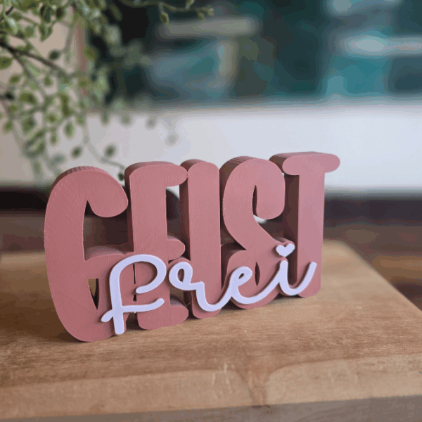 STL 3D Druck Datei 2er Set Schriftzüge Freigeist Freigeistin Schriftzug 3D-Datei 3D-Druck Vorlage – Bild 3