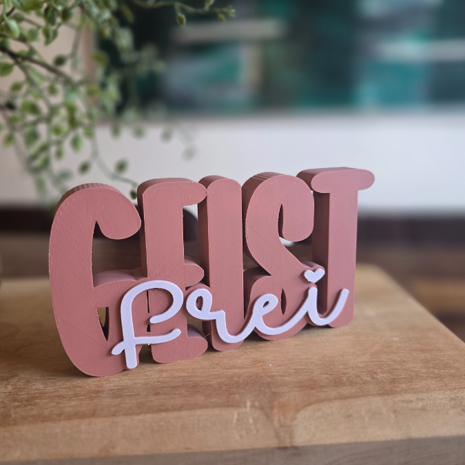 STL 3D Druck Datei 2er Set Schriftzüge Freigeist Freigeistin Schriftzug 3D-Datei 3D-Druck Vorlage – Bild 3