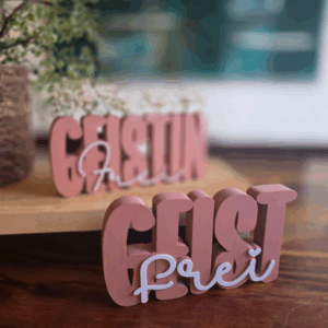 STL 3D Druck Datei 2er Set Schriftzüge Freigeist Freigeistin Schriftzug 3D-Datei 3D-Druck Vorlage