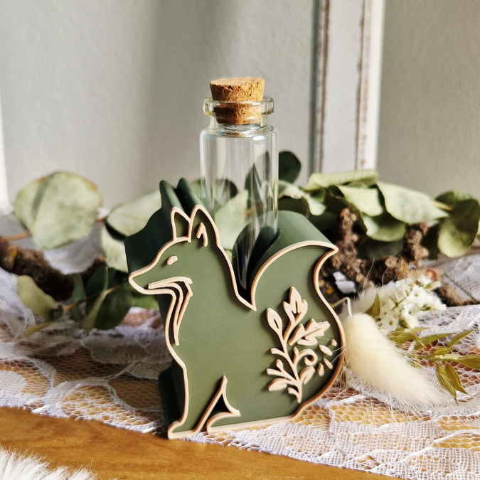 STL 3D Druck Datei Herbst Motive für Reagenzglas Blumen Kerzen oder Geld Autumn Herbstglück Herbstdeko Geschenkidee Fuchs Blatt Kürbis Igel – Bild 8