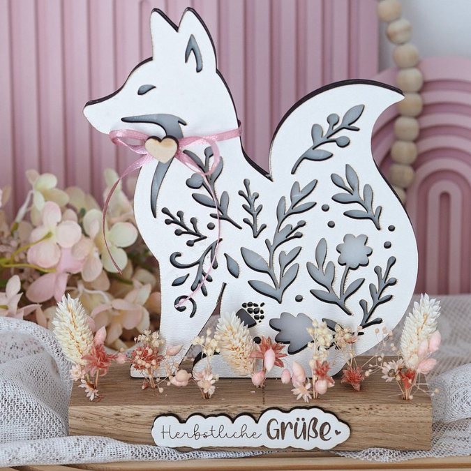 SVG Laser Herbst Datei Lichtfuchs Fuchs für Transparentpapier Leuchtfuchs Lichterkette Lichtdatei Leuchtdatei Laserdatei SVG Datei – Bild 6