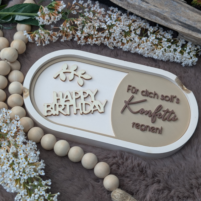 STL 3D Druck Datei 8er Set Geburtstag Einleger für ovale Dekoteller Happy Birthday Alles Liebe Pustekuchen 3D-Datei 3D-Druck Vorlage – Bild 9