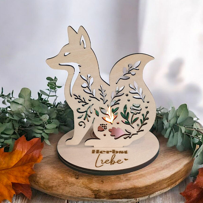 SVG Laser Herbst Datei Lichtfuchs Fuchs für Transparentpapier Leuchtfuchs Lichterkette Lichtdatei Leuchtdatei Laserdatei SVG Datei – Bild 8