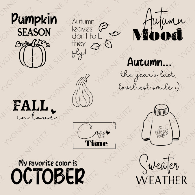 SVG Laser Datei Gravur Autumn Fall English Herbstbundle Herbst Herbstliebe Sweater weather Pumpkin love Laserdatei Plotterdatei