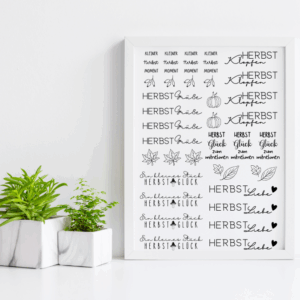 Herbst schwarz weiss PDF Kerzen Tattoo Vorlage A4 Kerzentattoos zum selber drucken Kerzensticker DIGITALE DATEI Kerzenfolie Kerzenvorlage