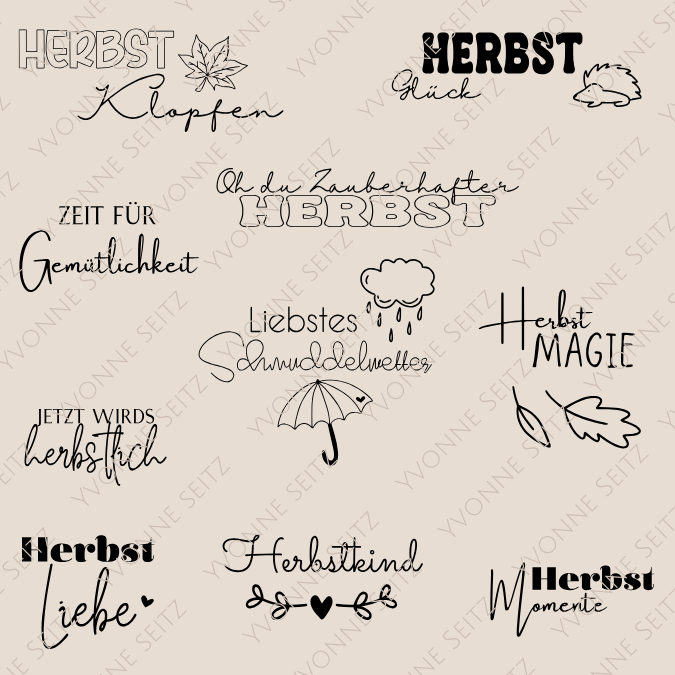 SVG Laser Datei Gravur Herbstbundle Herbst 2.0 Herbstverliebt Herbstliebe Herbstdatei deutsch Laserdatei Plotterdatei