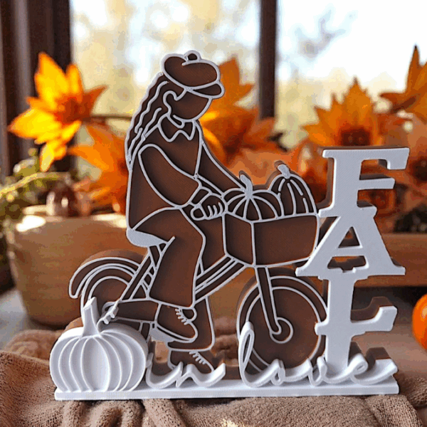 STL 3D Druck Datei Herbst Fahrrad Fall in Love Autumn Herbstglück Herbstdeko Aufsteller Geschenkidee – Bild 2