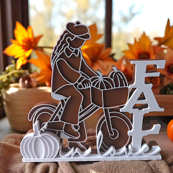 STL 3D Druck Datei Herbst Fahrrad Fall in Love Autumn Herbstglück Herbstdeko Aufsteller Geschenkidee – Bild 2