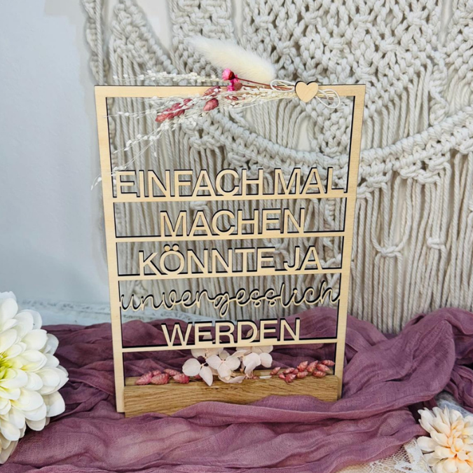 SVG Laserdatei Wanddeko Wandbild Rahmen Bilderrahmen Einfach mal machen könnte ja unvergesslich werden SVG Datei Positives denken quotes – Bild 8